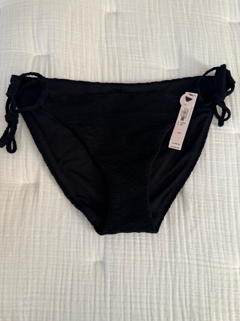 Victoria's Secret Black textured Bikini Bottom
